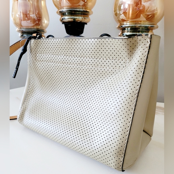 Rag&Bone Passenger Perforated 100%Cow Leather Crossbody Bag Light Sand/Taupe - Picture 11 of 16